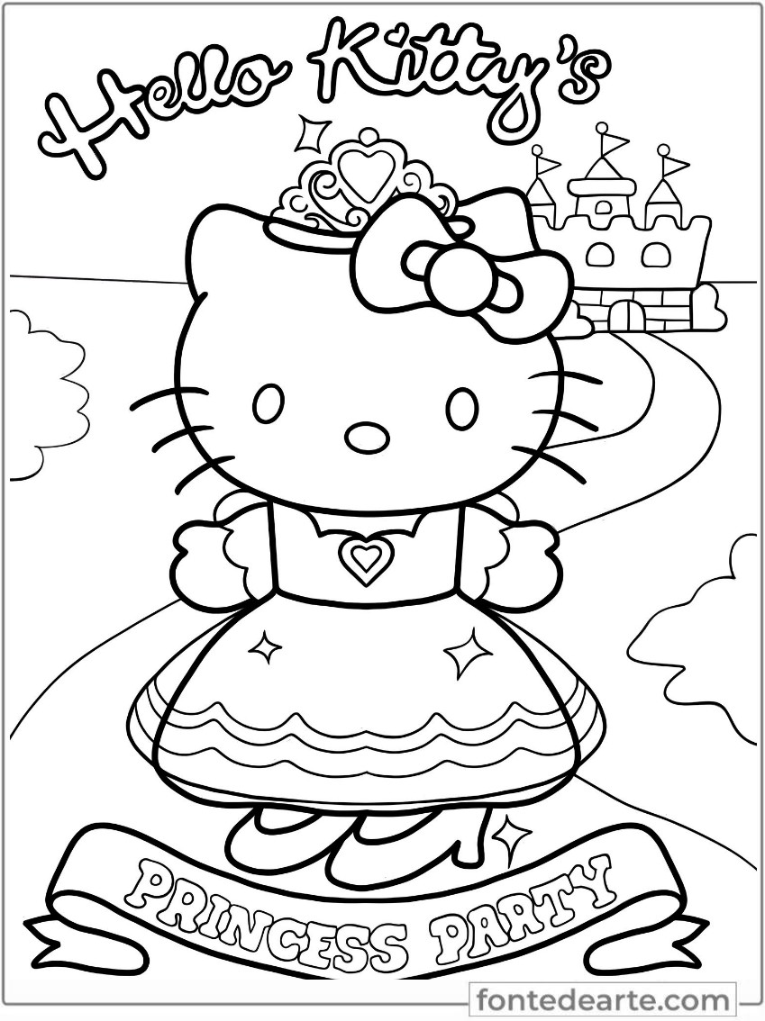 Desenhos Hello Kitty para colorir - imprimir PDF