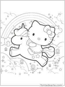 Desenhos Hello Kitty para colorir - imprimir PDF