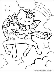 Desenhos Hello Kitty para colorir - imprimir PDF
