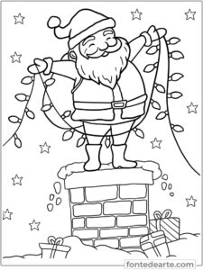 Papai Noel desenho para colorir imprimir PDF