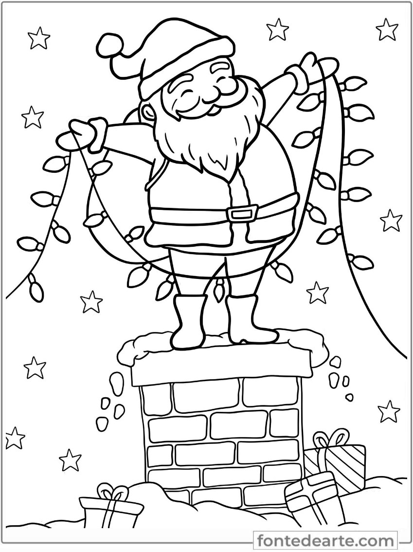 Papai Noel desenho para colorir imprimir PDF