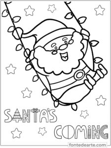 Papai Noel desenho para colorir imprimir PDF