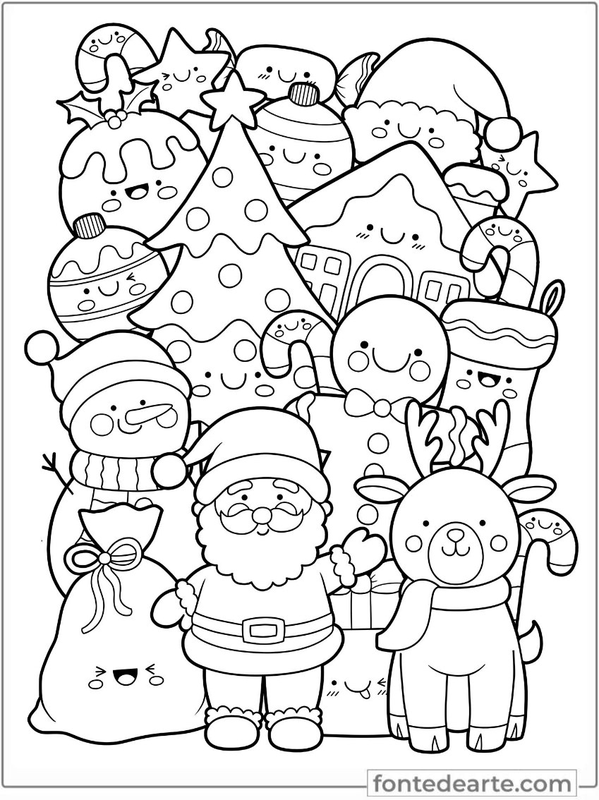 Desenhos de Natal para colorir imprimir PDF