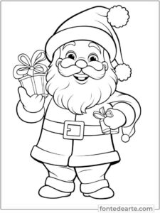 Papai Noel desenho de Natal para colorir PDF