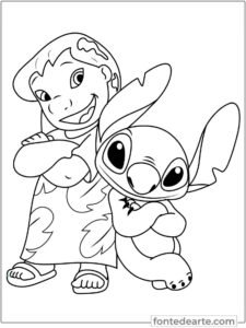 Desenhos Lilo e Stitch Para Colorir e Pintar - Imprimir PDF
