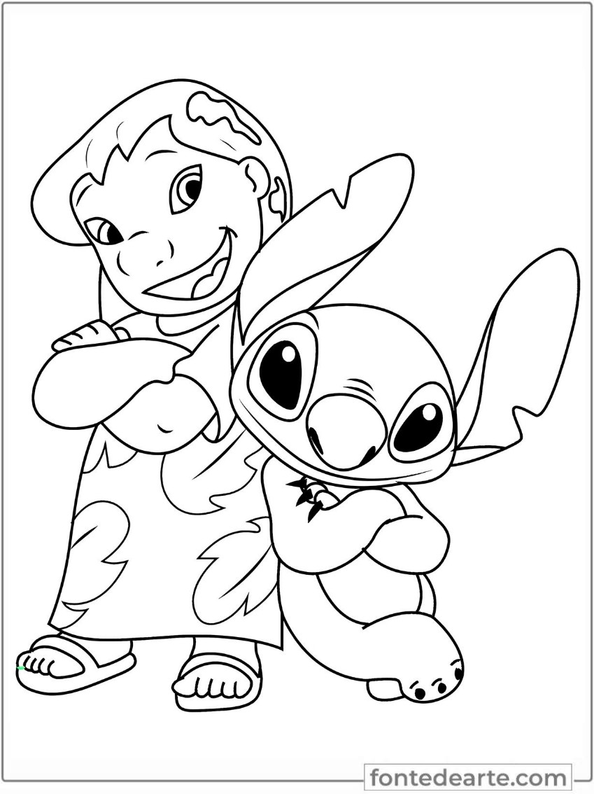 Desenhos Lilo e Stitch Para Colorir e Pintar - Imprimir PDF