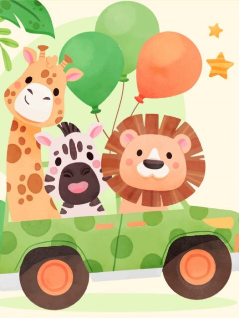 Desenhos Animais do Safari para imprimir PDF e colorir