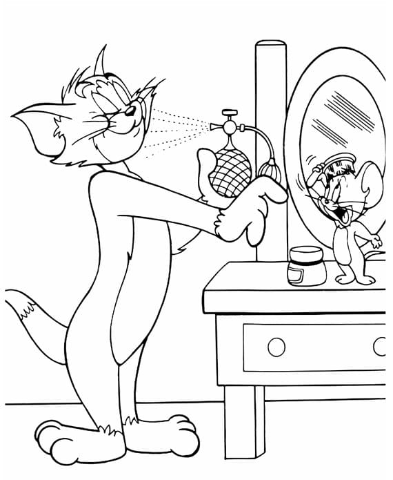 Desenhos Tom e Jerry para colorir infantil - imprimir PDF