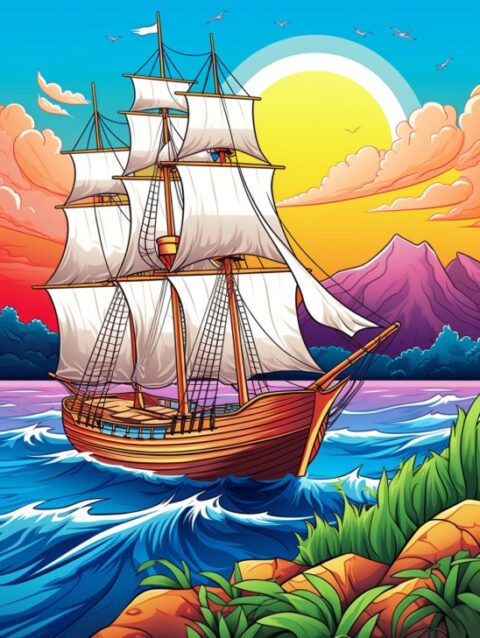 Paisagens desenhos para colorir e pintar adulto imprimir PDF