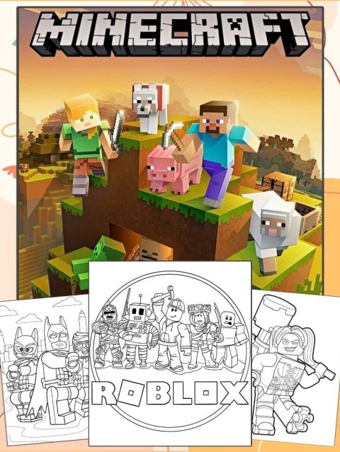 Desenhos Minecraft e Roblox Para Colorir - Imprimir PDF