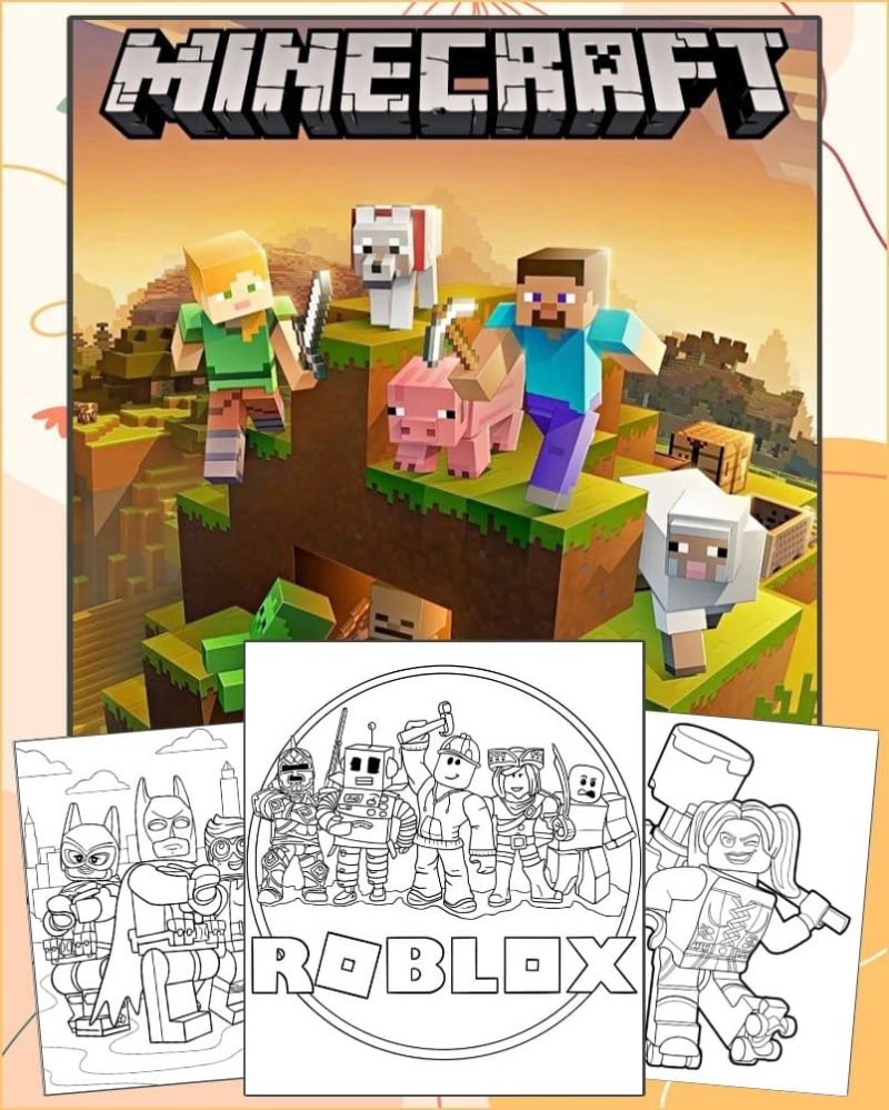 Desenhos Minecraft e Roblox Para Colorir - Imprimir PDF