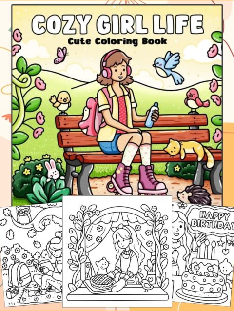 Desenhos Cozy Girl Life Cute Para Colorir – Imprimir PDF