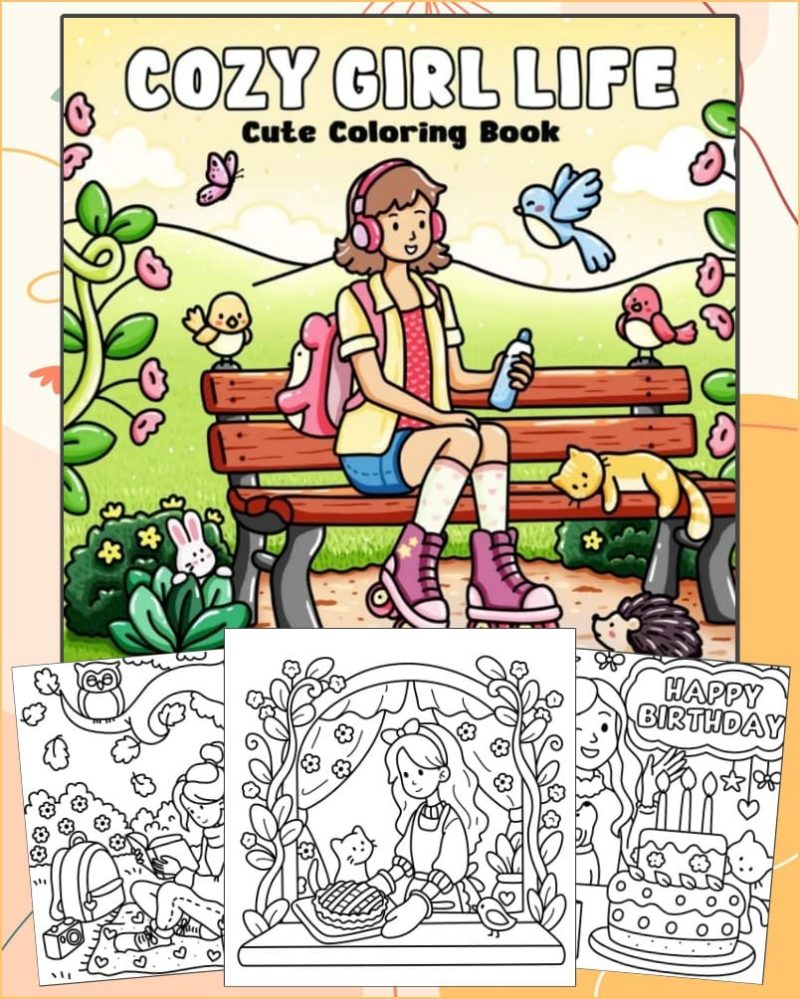 Desenhos Cozy Girl Life Cute Para Colorir – Imprimir PDF
