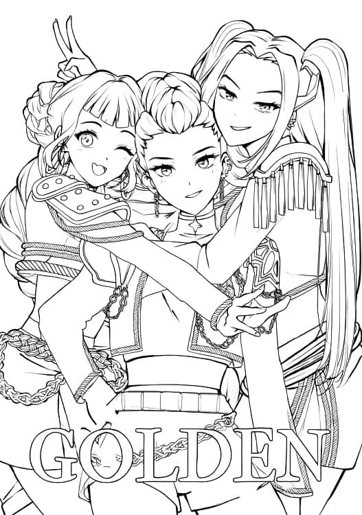 Desenhos KPop Demon Hunters Para Colorir e Pintar - Imprimir PDF