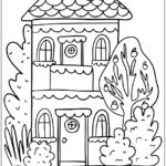 Desenhos de Casinha para colorir e pintar imprimir PDF
