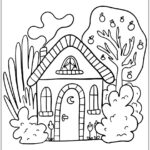 Desenhos de Casinha para colorir e pintar imprimir PDF
