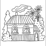 Desenhos de Casinha para colorir e pintar imprimir PDF