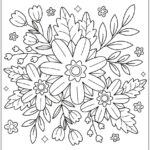 Desenhos de Flores para adulto colorir e pintar imprimir PDF