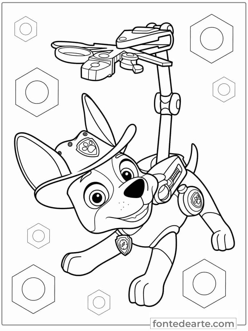 Desenho Patrulha Canina para colorir e pintar - imprimir PDF
