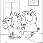 Desenho George e Peppa Pig Para Colorir Imprimir PDF