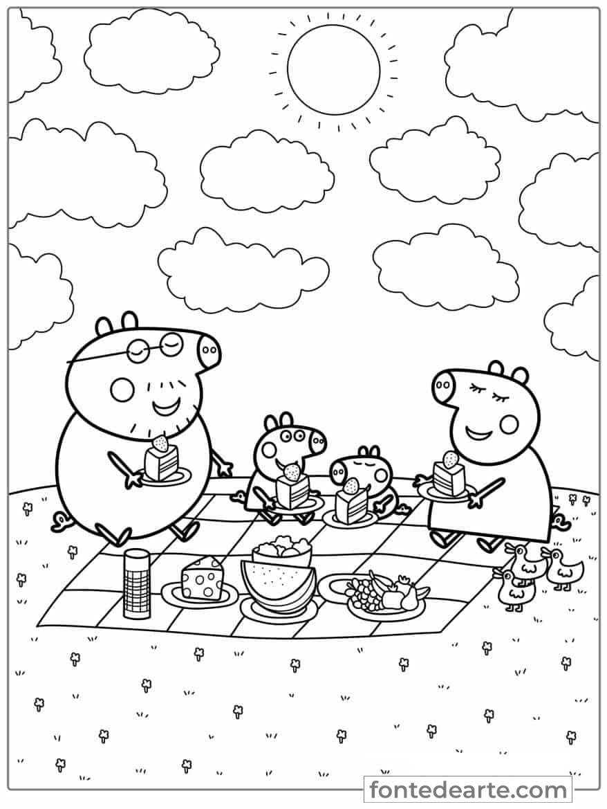 Desenho Família Peppa Pig Para Colorir Imprimir PDF