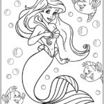 Sereia Ariel Princesas Disney para colorir e pintar imprimir PDF