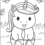 Desenho Unicórnio fofinho para colorir - imprimir PDF