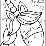 Desenho Unicórnio Kawaii para colorir - imprimir PDF