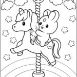 Desenho Unicórnio Kawaii para colorir - imprimir PDF