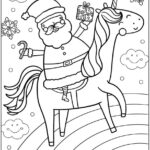 Desenho Unicórnio Natal para colorir - imprimir PDF