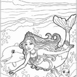 Barbie sereia desenho para colorir imprimir PDF