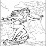 Barbie surfista desenho para colorir imprimir PDF