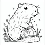 Capivara desenho fofo para colorir imprimir PDF