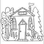 Desenhos de Casinha para colorir e pintar imprimir PDF