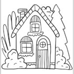 Desenhos de Casinha para colorir e pintar imprimir PDF