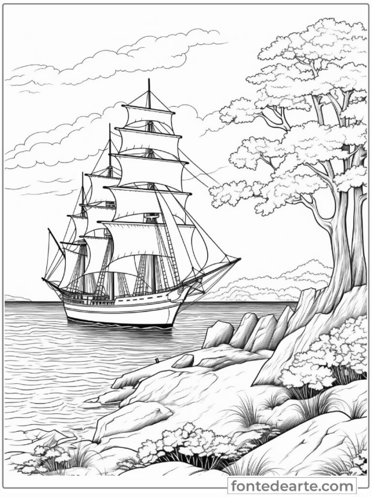 Desenhos de Paisagens Para Colorir e Pintar Imprimir PDF