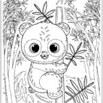 Panda animais fofinhos para colorir e pintar imprimir PDF