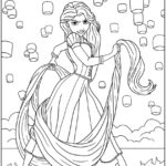 Rapunzel Princesas Disney para colorir e pintar imprimir PDF