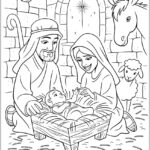 Nascimento de Jesus desenhos de Natal para colorir PDF