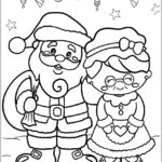 Papai e mamãe Noel desenho para colorir imprimir PDF