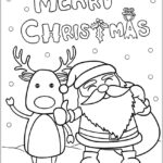 Papai Noel e rena desenho para colorir imprimir PDF