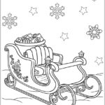 Trenó do Papai Noel desenho de Natal para colorir PDF