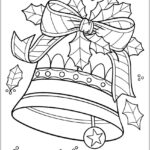 Sino de Natal com laço desenho para colorir PDF