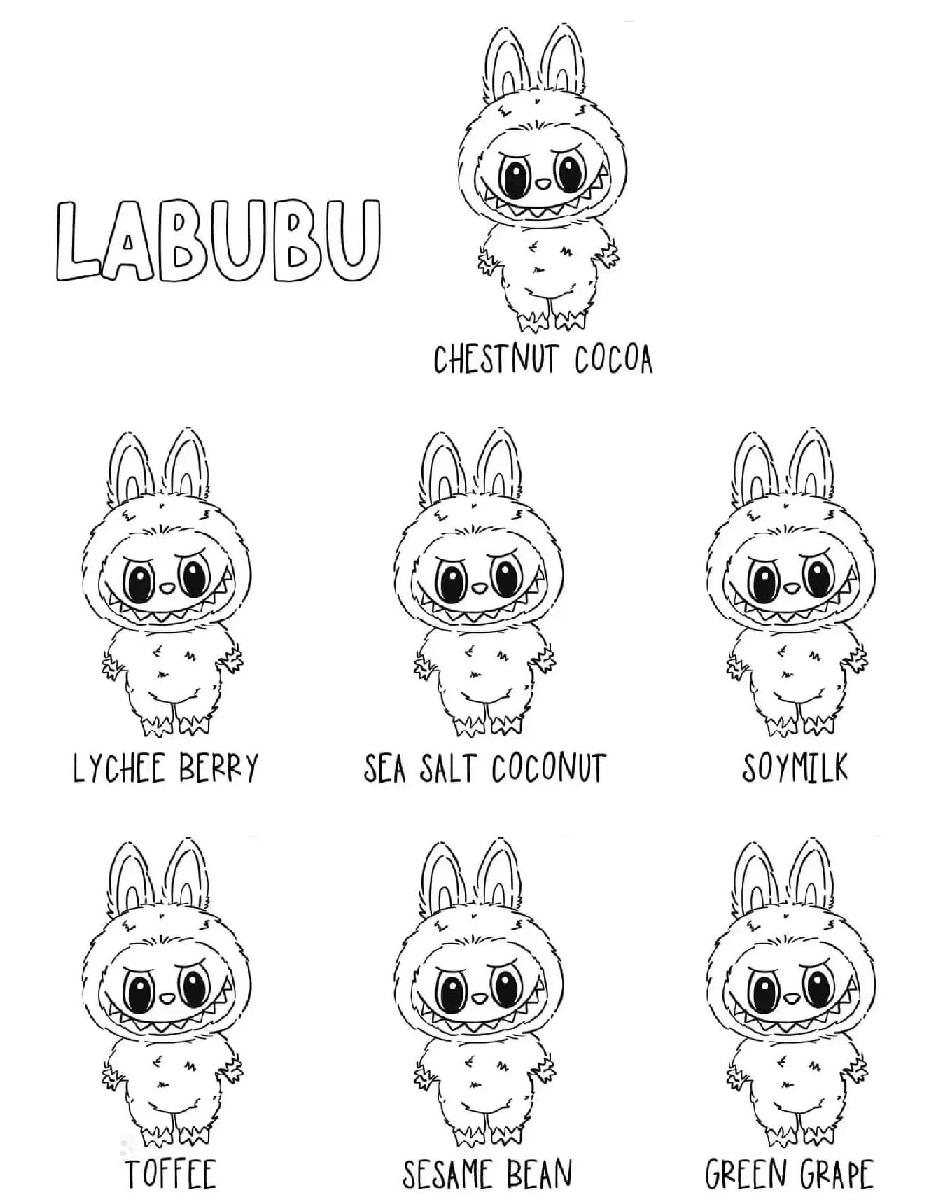 Desenho Labubu Para Colorir e Pintar Imprimir PDF