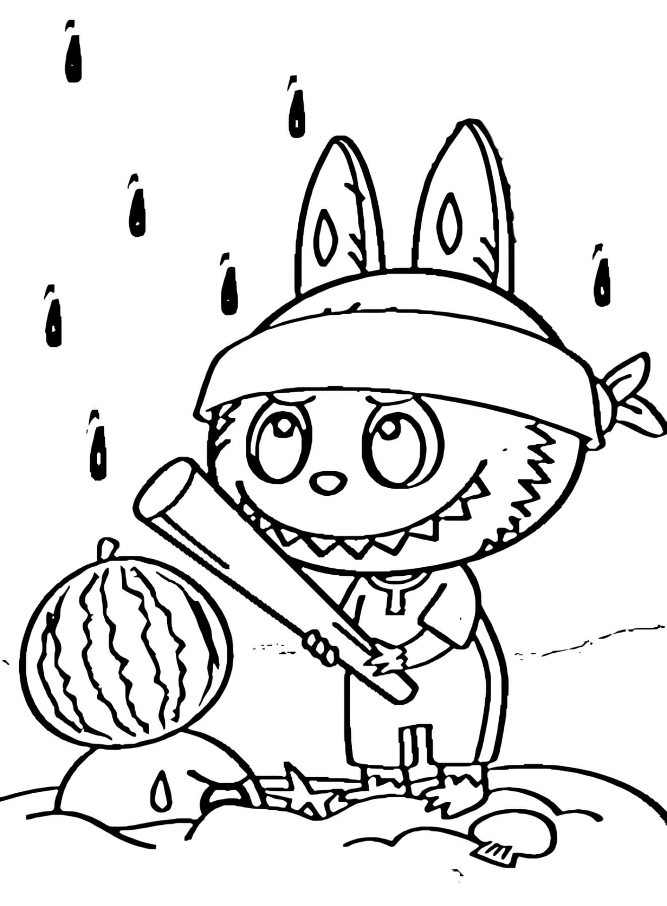 Desenho Labubu Para Colorir e Pintar Imprimir PDF