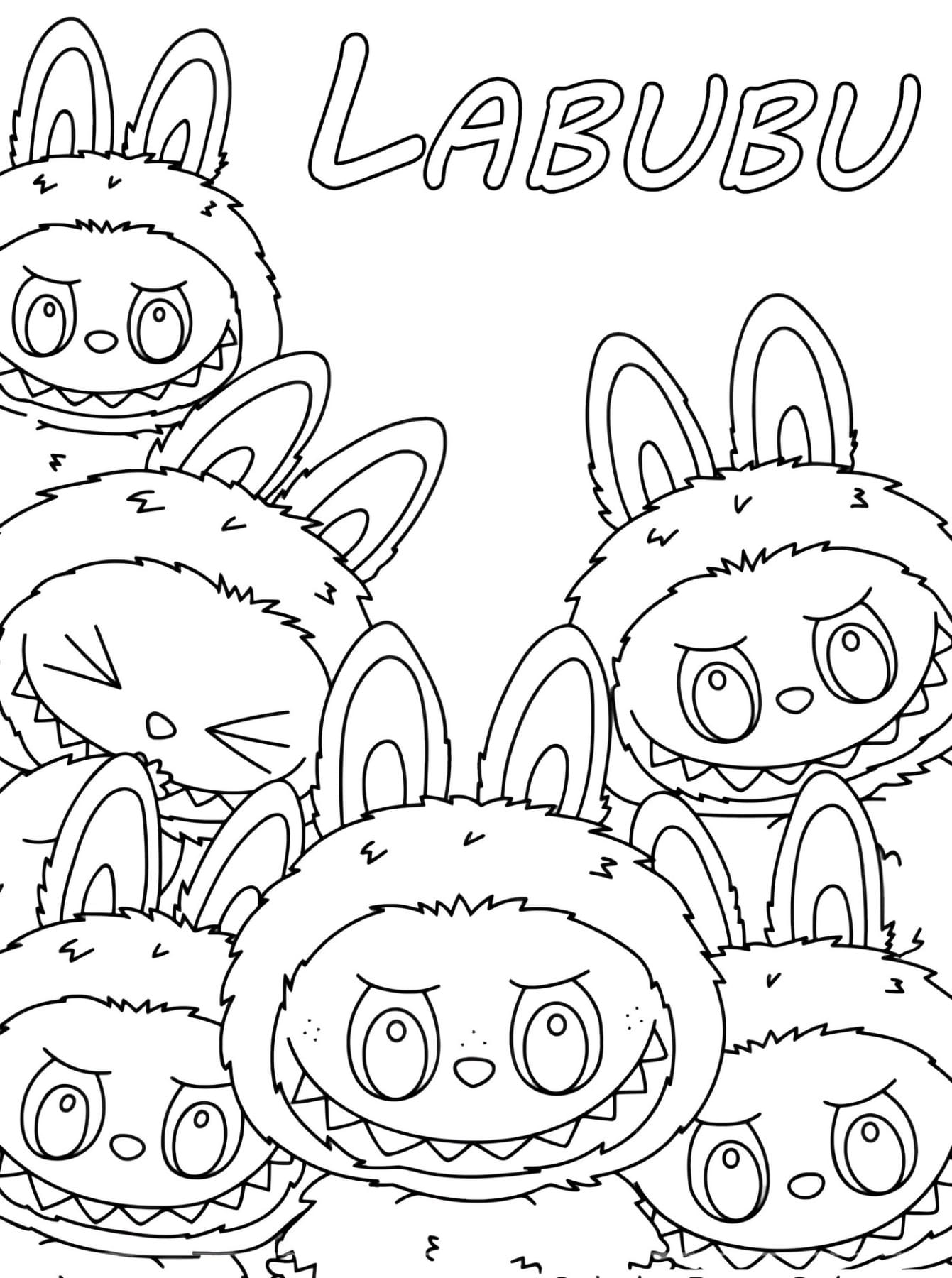 Desenho Labubu Para Colorir e Pintar Imprimir PDF