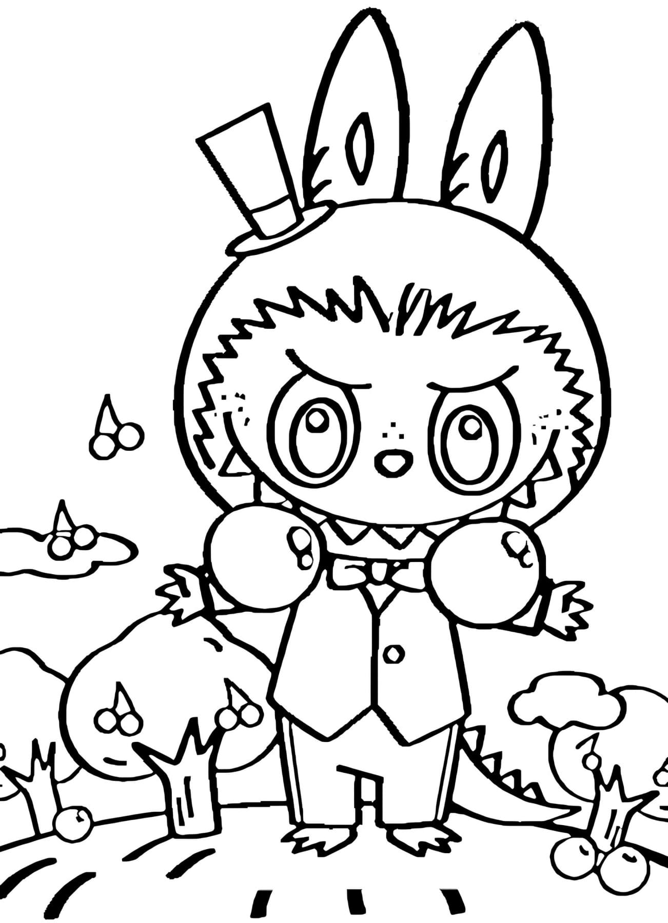 Desenho Labubu Para Colorir e Pintar Imprimir PDF