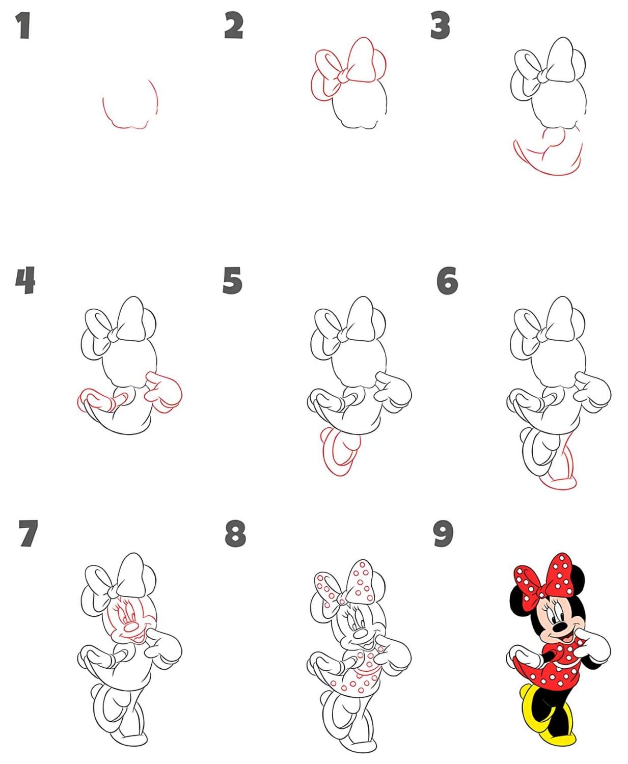 Como Desenhar a Minnie - Desenho Para Desenhar