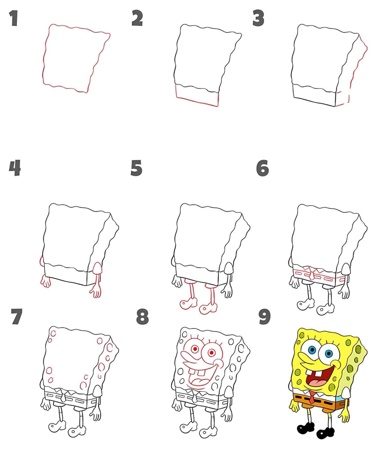 Como Desenhar o Bob Esponja - Desenho Para Desenhar