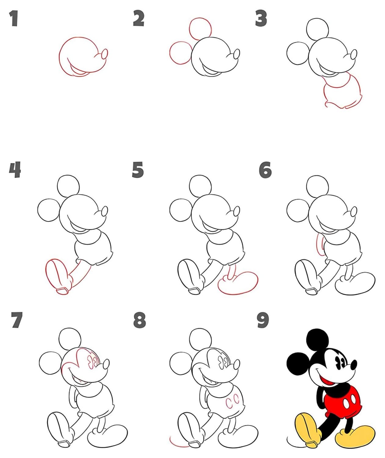 Como Desenhar o Mickey - Desenho Para Desenhar Fácil